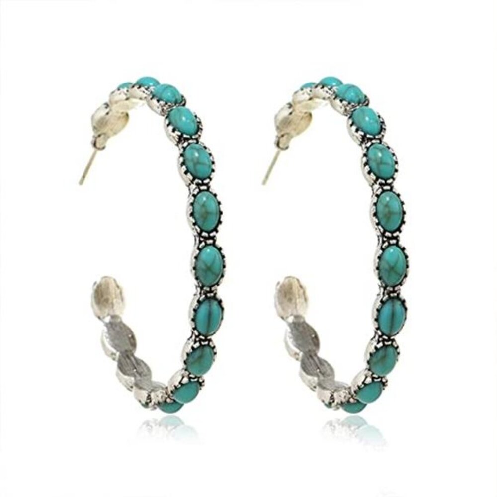 turquoise sterling silver teardrop earrings dangle drop earrings boho vintage
